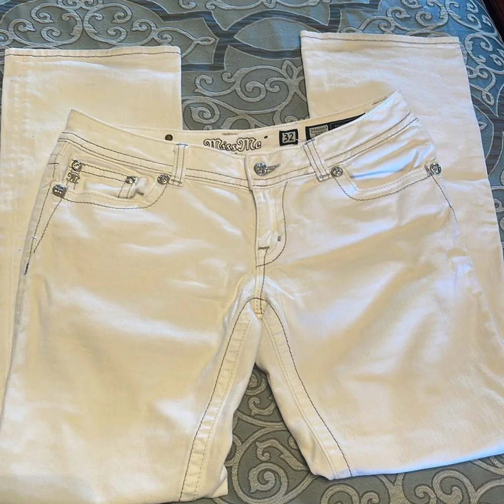 Miss Me Women's Cream Embellished Jeans - Picture 6 of 6